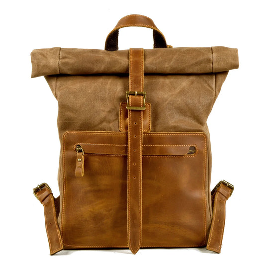 Sac à Dos Toile & Cuir Roll Top | STOCKHOLM