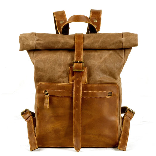 Sac à Dos Toile & Cuir Roll Top | STOCKHOLM